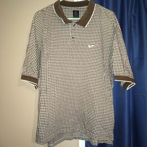 Nike Golf Brown And White Golf Polo